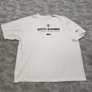 Seattle Seahawks Shirt Mens XL White Reebok NFL Short Sleeve